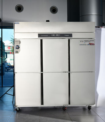 Ψηλός ψυγείο έξι θυρών από ανοξείδωτο χάλυβα 2~8°C/-6~-15°C