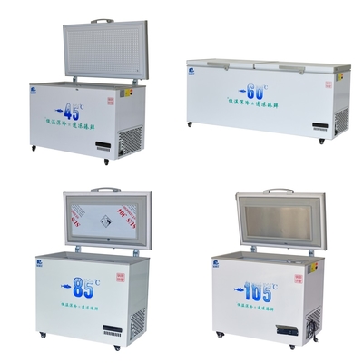8.5-10cm Σφουγγαρισμένο στρώμα Ultra-Low Chest Freezer για μεγάλη χωρητικότητα -60°C Αποθήκευση θαλασσινών