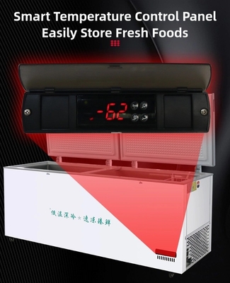 8.5-10cm Σφουγγαρισμένο στρώμα Ultra-Low Chest Freezer για μεγάλη χωρητικότητα -60°C Αποθήκευση θαλασσινών